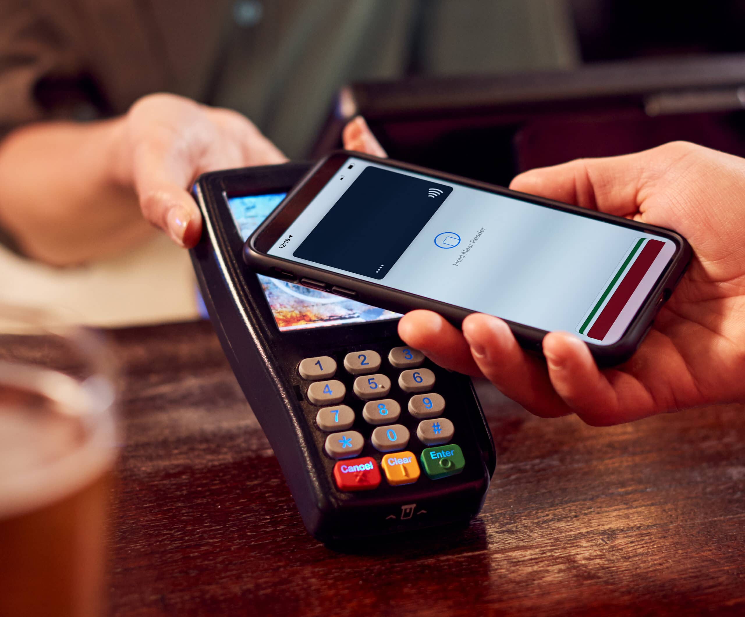 customer paying using mobile wallet